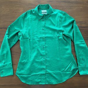 New With Tags J.Crew Slim-fit Drapey Shirt Size 10 in Brilliant Kelly Green